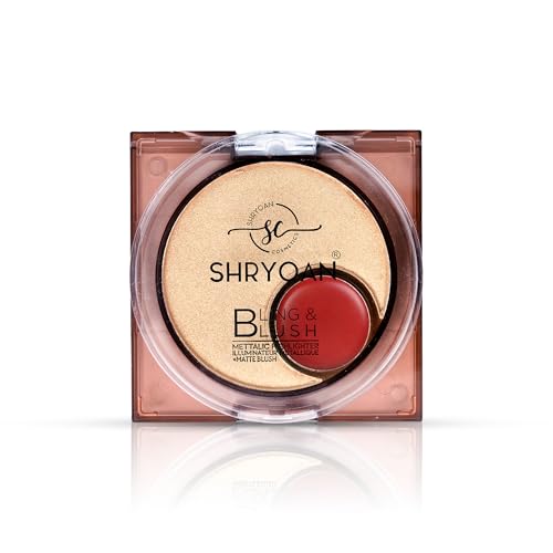 Image of Shryoan Bling & Blush Blusher | 2-in-1 Blusher & Highlighter Duo | Long-Lasting, Blendable | 6 Shades-Sun Kissed