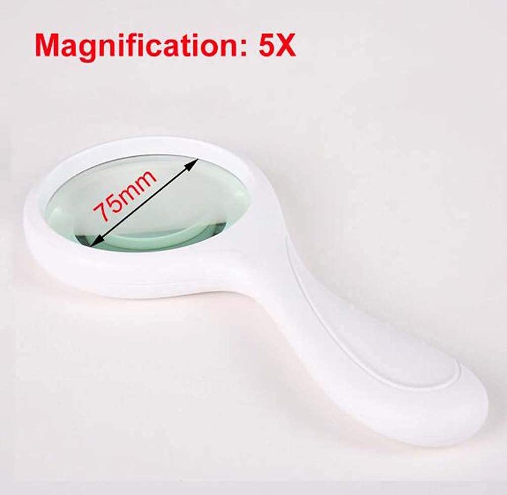 Magnifyiglasses Lenti di ingrandimento Lente di ingrandimento 5X Magnifyiglass Lente di ingrandimento Portatile ad Alta chiarezza e Leggera Senza distorsioni PE