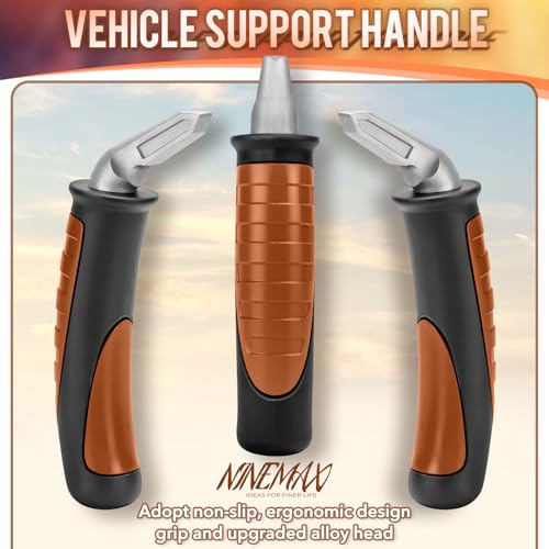 NINEMAX Ausstiegshilfe Auto Einstiegshilfe Auto Senioren,2 Stück Haltegriff für Car Zum Aussteigen, Einfach zu Benutzen für Behinderung Schwangere(Schwarz/Orange)