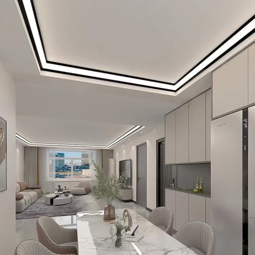 LED Crown Molding Lighting - Natynkowe aluminiowe kanały świetlne do szafek, regałów na książki i schodów - 10 sztuk nowoczesnych opraw dekoracyjnych do domu
