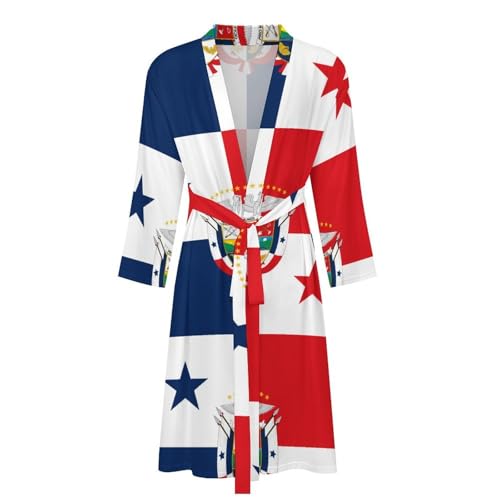 Presidential Flag of Panama Novelty Men's Robe Soft Lightweight Bathrobe Long-sleeve Spa Robes4