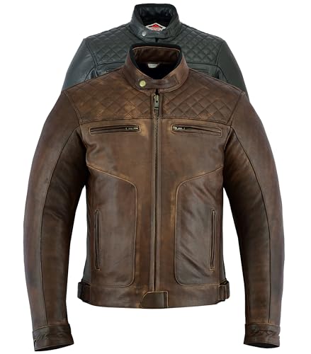 Texpeed Braun Motorrad lederjacke herren mit protektoren - Leder mit...