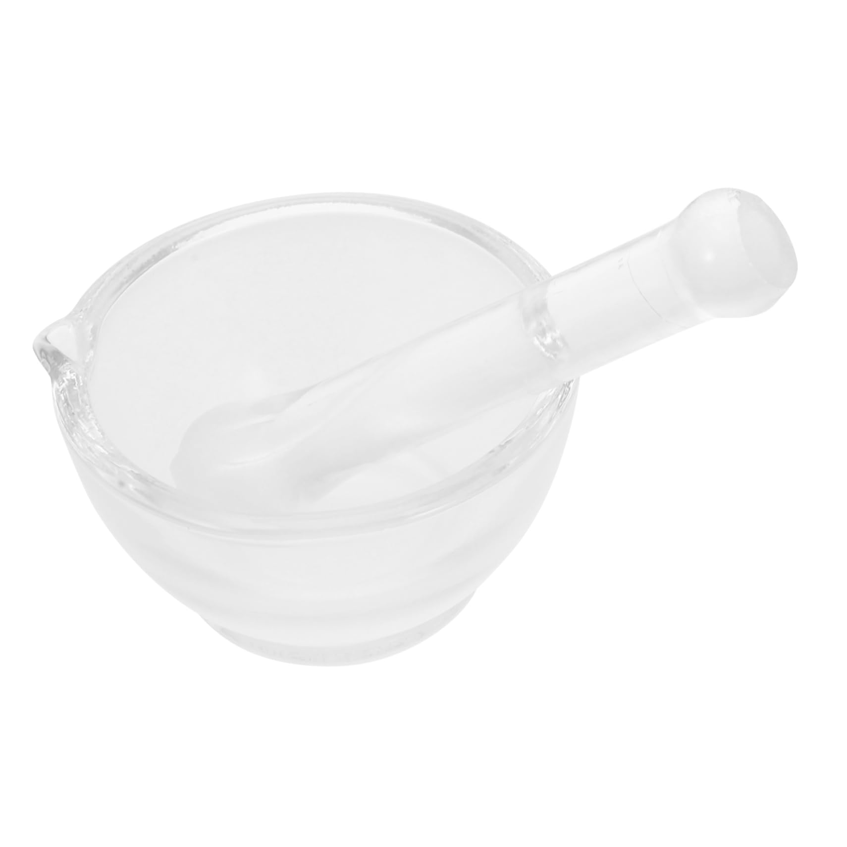 iplusmile 5juegos Mortero y Pilón De Vidrio Para Laboratorio Base Estable Para Experimentos Químicos y Cocina Fácil De Limpiar Material Resistente