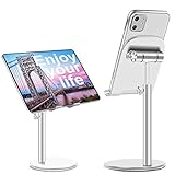 Faneam Verstellbare Tablet Ständer Universal Tablet Halterung Handy Tragbarer Halter Staender für Samsung Tablets/E-Reader/iPad/iPhone/MediaPad, 4-13 Zoll (Silber)