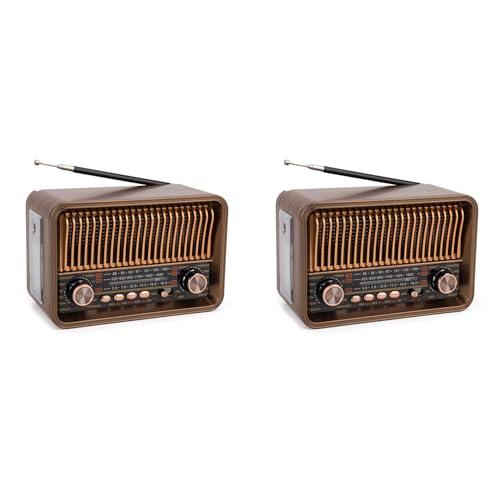 Radio portable vintage FM AM SW avec lampe LED au design rétro authentique