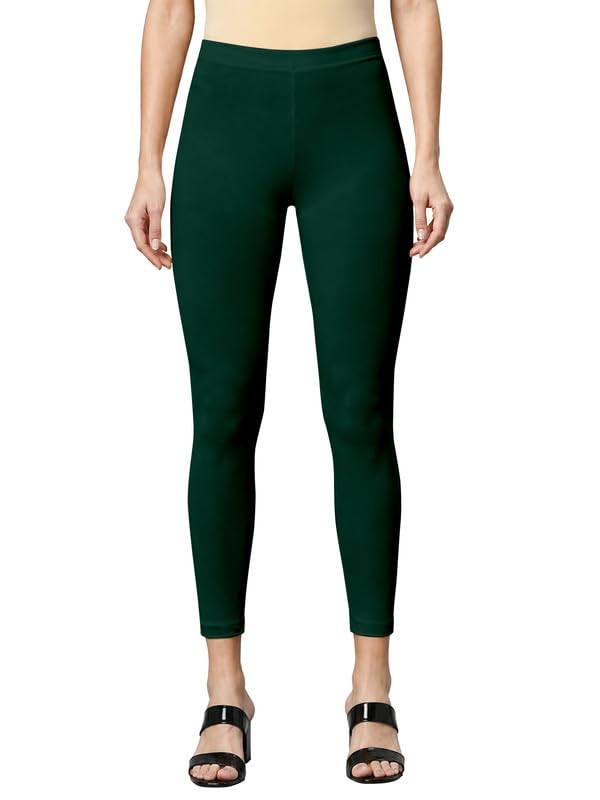 Image of TRENDMALLS Women's Microfiber Elastane Stretch Soft Cropped Leggings with Ultrasoft Waistband for Women