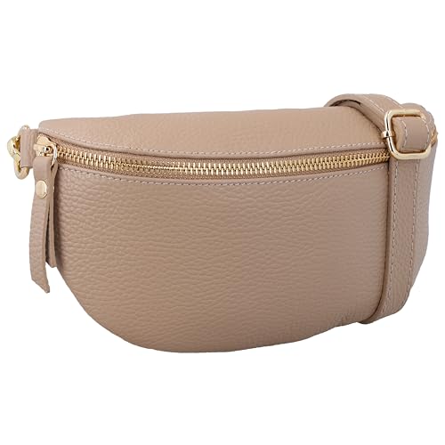 Gusti Leder Gürteltasche Brinja - Bauchtasche Umhängetasche Crossbody Tasche Ledertasche Damen Beige Leder