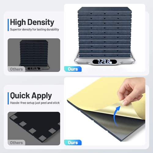 Image of 20 Pack Sound Proof Foam Panels for Walls, Acoustic Panels Self-Adhesive | 12 inch X 12 inch X 0.4 inch Slatted Soundproof Wall Panel, High Density Sound Absorbing Panel for Gaming Recording Studio Decor-Blue
