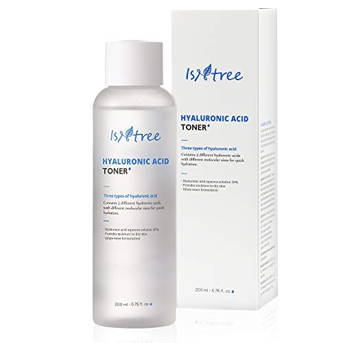 Isntree Hyaluronic Acid Toner 6.76 Fl Oz Face Hydrating Moisturizer for Dry & Acne Skin with 50% Hyaluronic Acid & Aloe | Alcohol-Free Toner