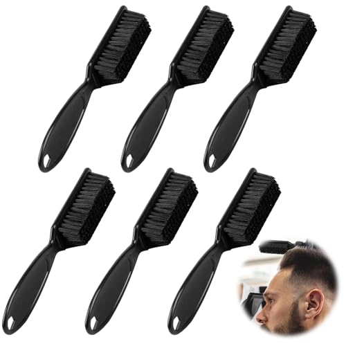 Xumann 6-Piece Fade Brush Set - Barber & Styling Tool for Men & Women (Black), 6 PCS