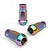 StanceMagic 20pcs Neochrome 12x1.25 Extended Tuner Lug Nuts - Open End, Cone Taper Acorn Seat, 50mm (2