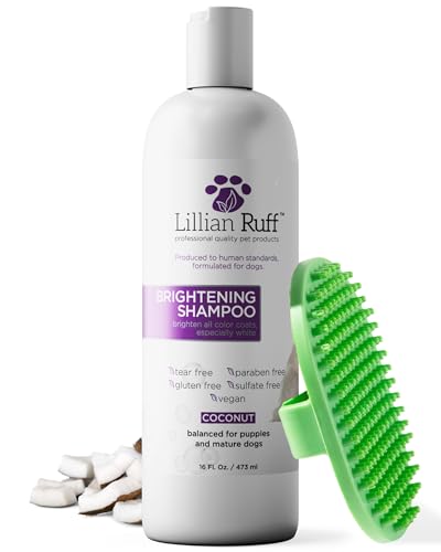 Lillian Ruff PRO Formula Ultra Brightening Dog Shampoo - Professional Whitening & Long-Lasting Odor...