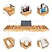 Domax Bathtub Caddy Tray Expandable Bamboo Tub Tray for Luxury Bath with Book Holder and Free Soap Dish Yellow