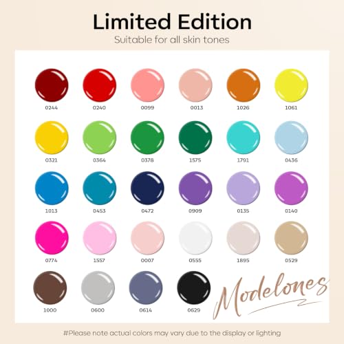 Image of modelones Nude Gel Nail Polish Set Glitter 32PCS 28Colors Red Blue Green