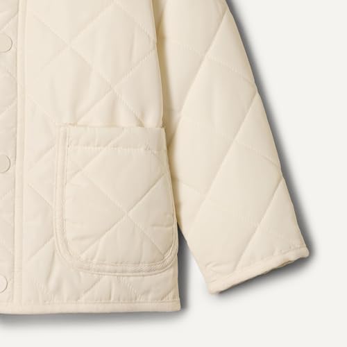Image of Amazon Essentials x Sofia Grainge Toddler and Baby Girls' Midweight Quilted Field Jacket with Ruffle