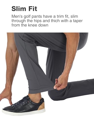 PULI Masculino Calças de Golfe Masculinas Vestido Elástico Calças Slim Fit À Prova D'Água Confortáv