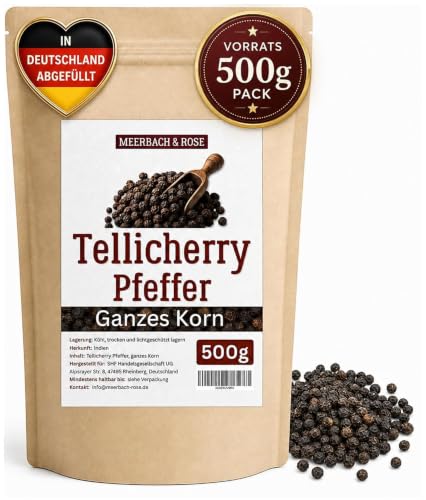 Schwarzer Pfeffer TELLICHERRY 500g, Premium Spätlese