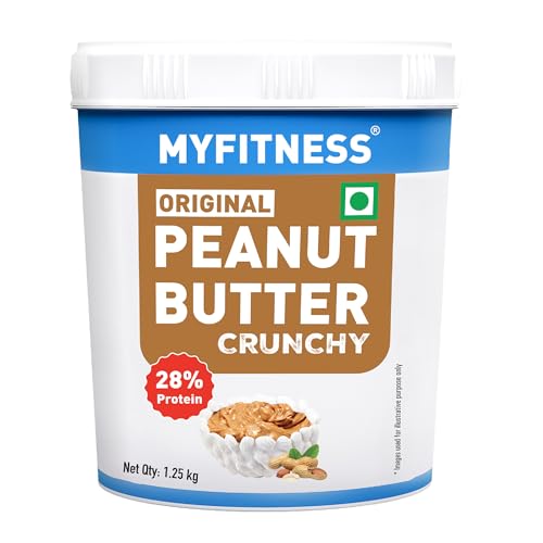 Image of MYFITNESS Original Classic Peanut Butter Smooth 1.25kg | 25g Protein to Boost Energy | Healthy Nut Butter Spread | Vegan | Cholesterol Free, Gluten Free | Zero Trans Fat | Peanut Butter Crunchy