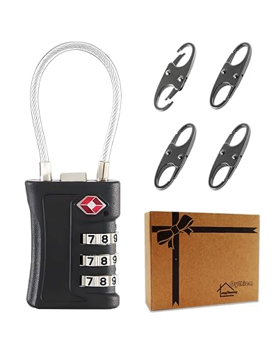Oythiem TSA Approved Combination Luggage Locks & 4 Zipper Locks Anti Theft - 3 Digit Re-Settable...