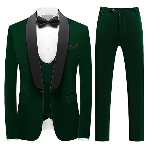 Men's 3 Piece Velvet Slim Fit Tuxedo Suit Set