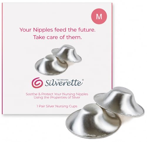 Image of Silverette® The Original Silver Nursing Cups, Nipple Covers for Breastfeeding Essentials, Pure 925 Silver Nipple Shields