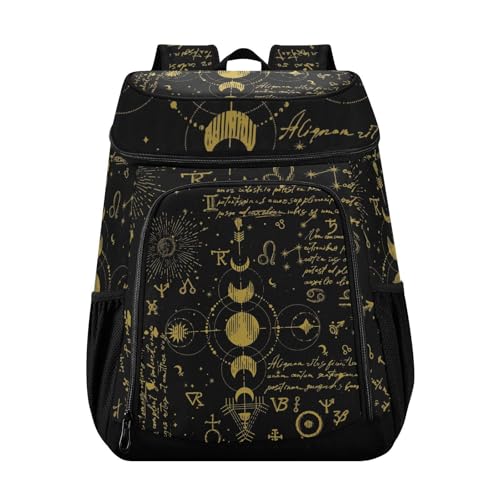 Sun Moon Astrology Boho Cooler Backpack Cooler Insulated Leak Proof Lunch Backpack 36 Cans Waterproof Soft for Men Women Picnic Hiking Camping Beach