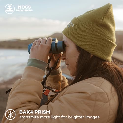 Image of Nocs Provisions Field Issue 8x32 Waterproof Binoculars, 8X Magnification, Bak4 Prism, Wide View Multi-Coated Lenses for Bird Watching, Hunting & Wildlife Viewing - Corsican Blue