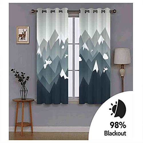 Rideau occultant isolant thermique phonique oiseau 3D 200x214 cm