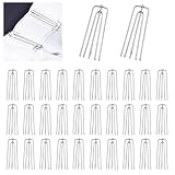 70 Stück Gardinenhaken Metall, Edelstahl Gardinenhaken, 4 Zinken Pinch Vorhang Falte Haken, Vorhanghaken aus Edelstahl, Curtain Hooks, für Gardinen und Vorhangringe Schienen, für Türvorhänge