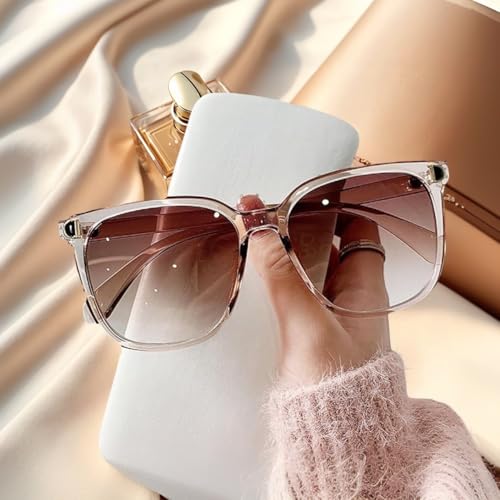 Square Sunglasses for Women - Vintage Gradient Lens Fashion Oversized Shades