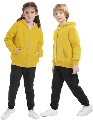 Image of Kids Sherpa Lined Zip Up Hoodie Winter Warm Fleece Jacket 4-15Y