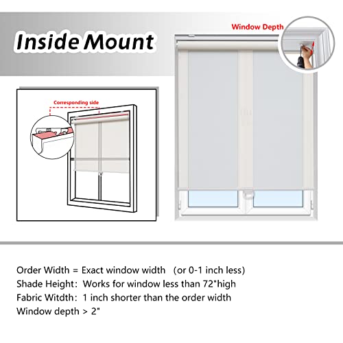Aosky RS-LF-WHITE-2572 Cordless Roller Shades thumb #4