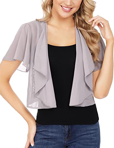 Gyabnw Damen Bolero Chiffon Jacke Transparente Schicke Boleros Festlicher...