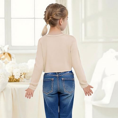 Girls Knit Cardigan V Neck Lightweight Comfy Sweater Coat Fall Fashion Cute Open Front Princess Shawl Jacket School Outfits2