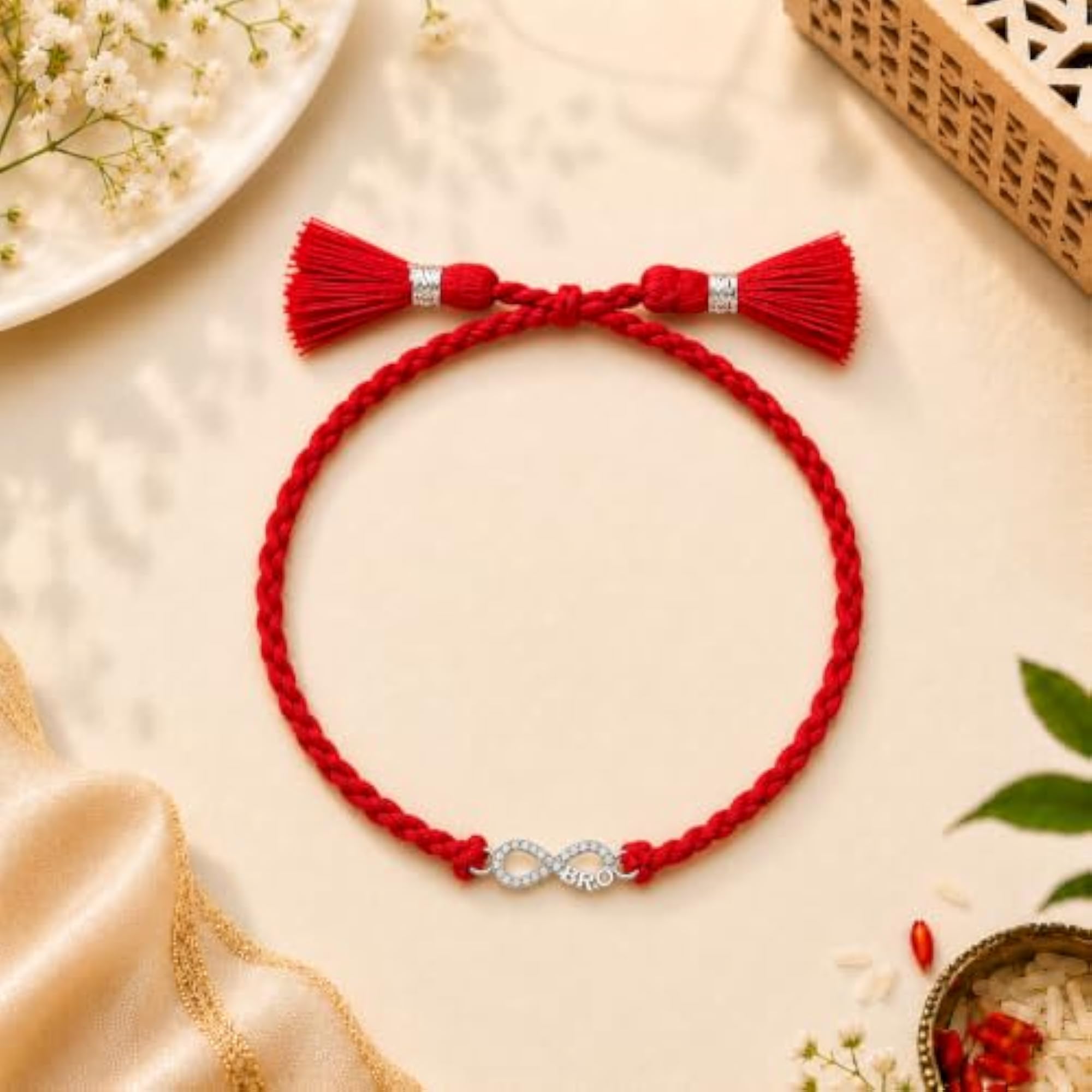 925 Sterling Silver Premium Designer Bracelet Rakhi for Brother