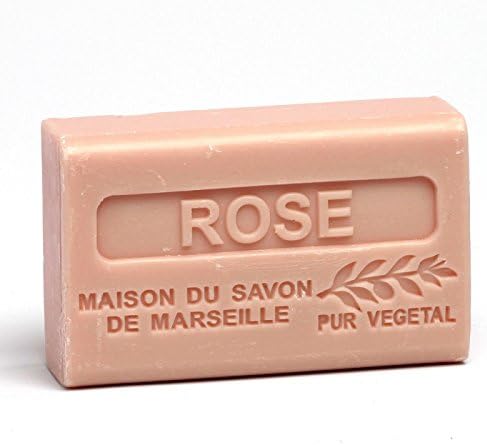 Maison du Savon de Marseille - French Soap made with Organic Shea Butter - Rose Fragrance - 125 Gram Bar