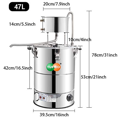 Yuewo 110V Electric Heating Automatic Alcohol Still Water Distiller Whiskey Barrel Wine Making Kit For Home Countertop For Diy Vodka Alcohol Distilled Water #TOP2