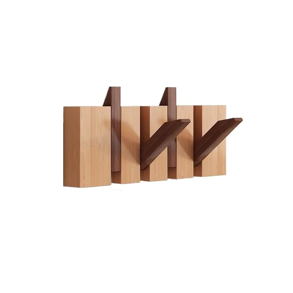 Pafooa A Pafoo Hooks Nordic Style Solid Wood Coat Hooks, Wall-Mounted Entrance, Wooden Racks Mounted Rack(A)