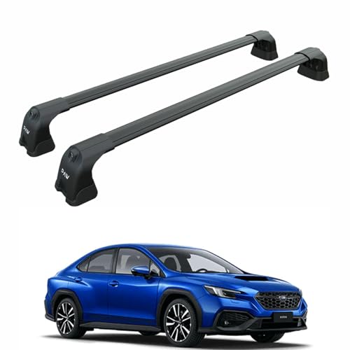 Roof Rack Cross Bars for Subaru WRX&WRX STI Sedan(VA 201521 VB 2022Up) Fits Fixing Points 330lbs Capacity Aluminum Bars with T-Slot Lockable (Black WRX Sedan 2nd Gen VB 2022Up)