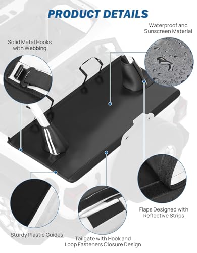 Image of JOYTUTUS Tonneau Cover 4 Door Compatible with Wrangler JLU 2018-2026, Waterproof Trunk Cargo Cover JL Accessories