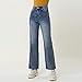 Produktbild Jeans Pantalon Klassische Jeans Mit Weitem Bein Damenmode Lose, Hoch Taillierte, Ausgestellte Jeanshose Mom Blue Washed Soft Trousers M Blue