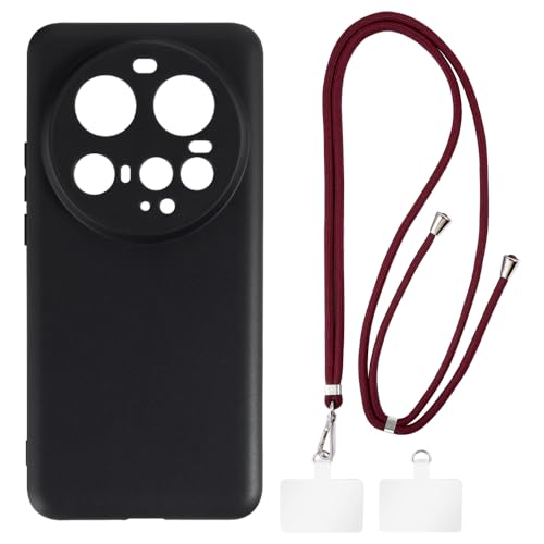 Funda compatible con Xiaomi Mi 15 Ultra + cordones universales para teléfono móvil, correa suave de silicona TPU para Xiaomi Mi 15 Ultra (6.75 pulgadas)