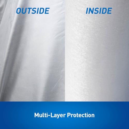 Image of OmniShield by Coverking, Premium Universal Fit Car Cover for Sedan, Coupe, Convertible, Size Medium 13'6 inch-16'1 inch - Weather-Resistant Multi-Layer Protection for Indoor & Light Outdoor Use, Silver