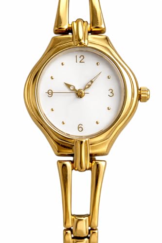Image of Elegant 23K Gold Bracelet Watch for Women | Minimalist Luxury Analog Wristwatch