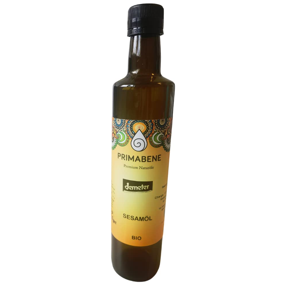 Primabene, Sesamöl Bio - DEMETER - typische Sesamnote - ideal für die asiatische Küche - (1 x 500 ml)