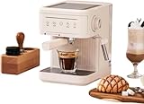 Tonainコーヒーメーカー 半自動コーヒーマシン コーヒーマシン エスプレッソマシン 家庭用 半自動 小型 ミルクフォーム/ラテアート/スチーム 大容量 [ガラスカップ/コンパクト/パウダー対応/メッシュフィルター/おしゃれ] ホワイト ブラック (ホワイト)