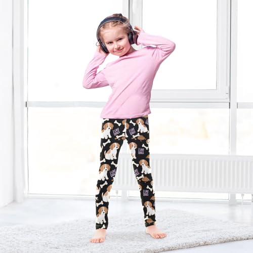 Puppy Bones Dog Food Girls Leggings Ultra Soft Compression Yoga Gym Pants for Kids 4-10T4