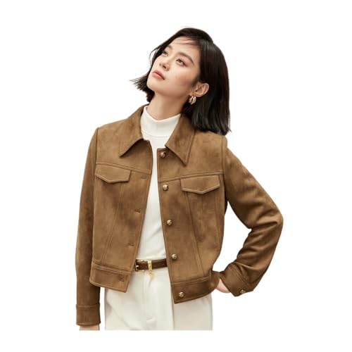 Veste en cuir femme style motard vintage et manteau court chaud