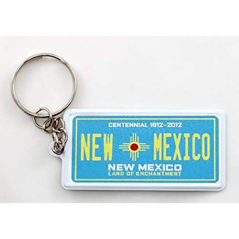 World By Shotglass New Mexico License Plate Aluminum Ultra-Slim Rectangular Souvenir Keychain 2.5" X 1.25"x 0.06" Cover