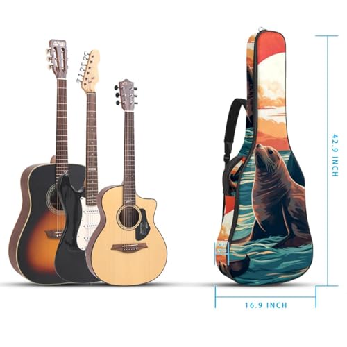 JRHEJTFZ Housse pour guitare acoustique de 1,9 cm d’épaisseur – Imperméable – Durable et élégant – Imprimé lion de mer, Multicolore., 42.9×16.9×4.7 in, Motif imprimé tendance - Les Beatles, Paul McCartney, John Lennon, RIngo Starr, George Harrison JRHEJTFZ Housse pour guitare acoustique de 1,9 cm d'épaisseur - Imperméable - Durable et élégant - Imprimé lion de mer, Multicolore., 42.9x16.9x4.7 in, Motif imprimé tendance – Image 6